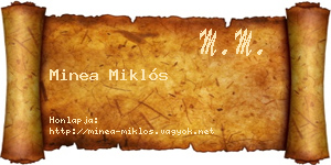 Minea Miklós névjegykártya